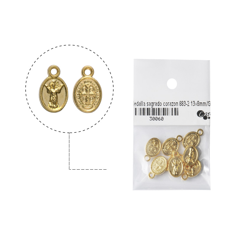 Medalla divino niño / san benito 883-2 13x8mm/Golfi x 8unds