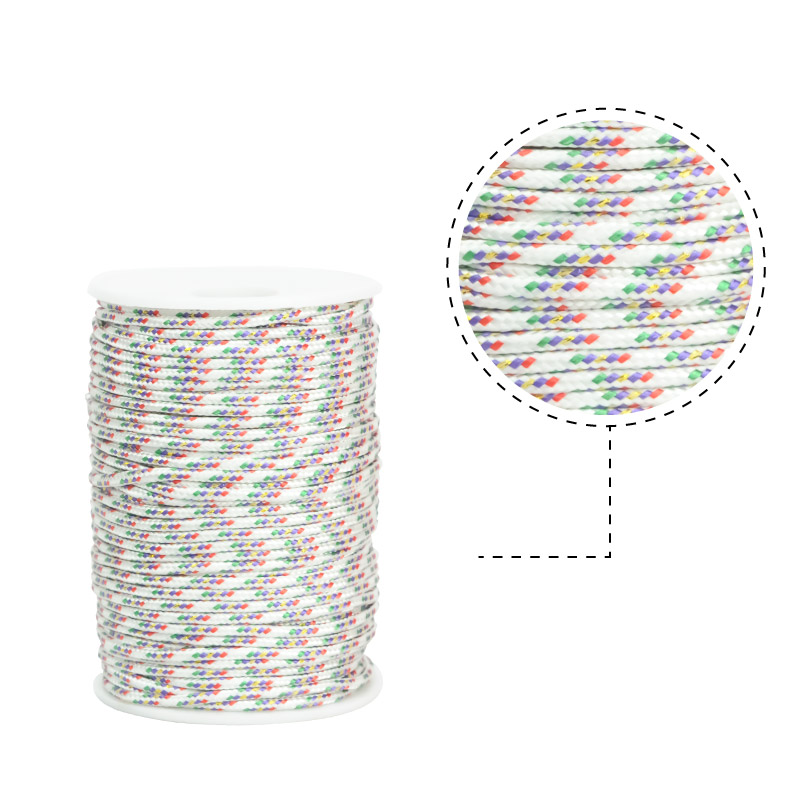 Cordon paracord 3mm blanco/varios #9 x rollo 50m