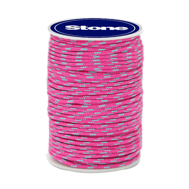 Cordon paracord 3mm fucsia/aguamarina #4 x rollo 50m