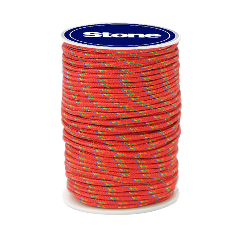Cordon paracord 3mm rojo/varios #3 x rollo 50m