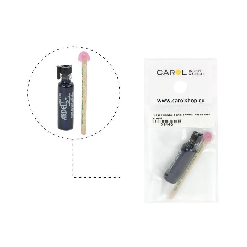 Kit pegante para cristal en rostro x und