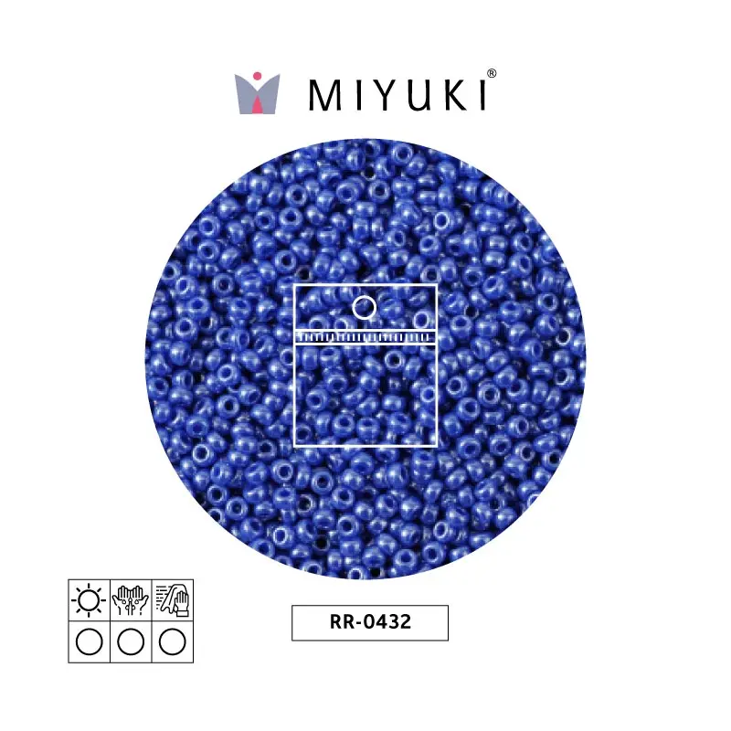 Mostacilla Miyuki rocalla 11/0 RR0432 opaco oscuro capri azul brillo x 25g