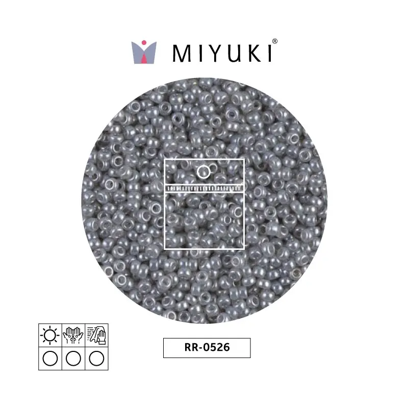 Mostacilla Miyuki rocalla 11/0 RR0526 gris Ceylon perlado x 25g