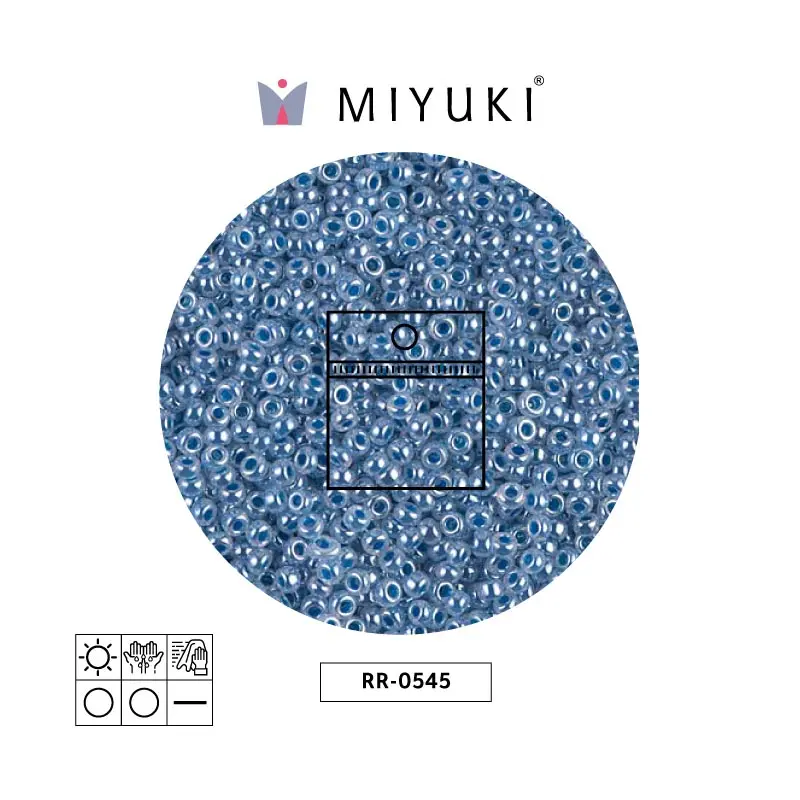 Mostacilla Miyuki rocalla 11/0 RR0545 oscuro cielo azul Ceylon perlado x 25g