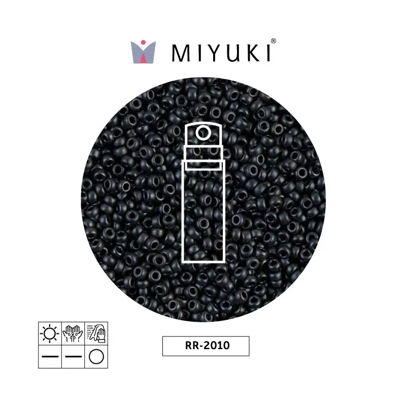 Mostacilla Miyuki rocalla 11/0 RR2010 mate metalizado charcoal x 10g