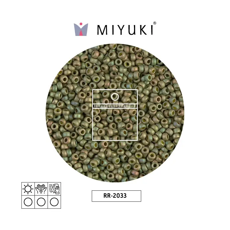 Mostacilla Miyuki rocalla 11/0 RR2033 mate opaco verde x 25g