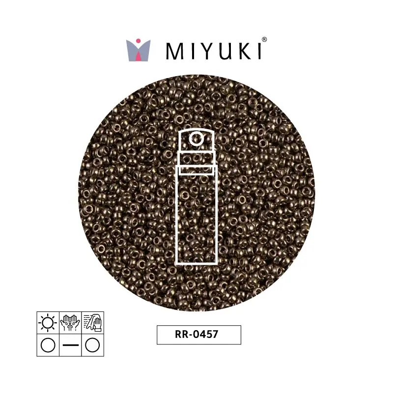 Mostacilla Miyuki rocalla 15/0 RR0457 metalizado oscuro bronce x 10g