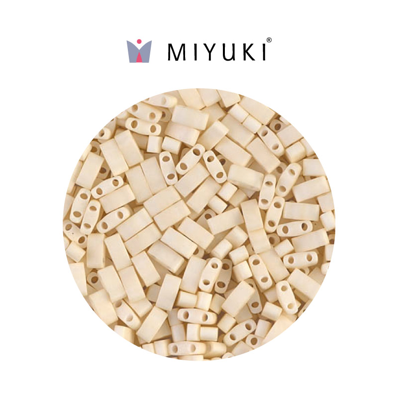 Miyuki half tila 5x2.3x1.9mm HTL2021 mate opaco crema x 250G