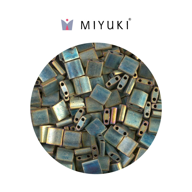 Miyuki tila 5x5x1.9mm TL2008 mate metalizado patina iris x 50g