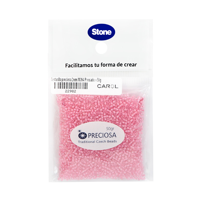 Mostacilla checa preciosa 10/0 2mm 38394 P rosado x 50g