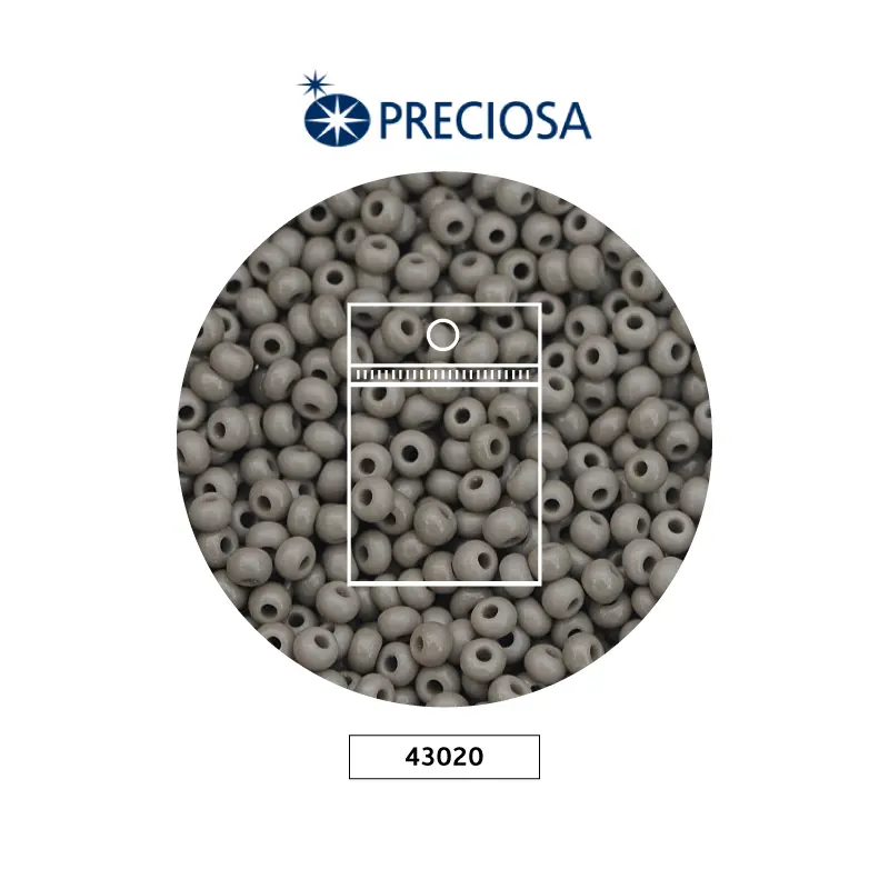 Mostacilla checa preciosa 10/0 2mm 43020 OP gris x 50g
