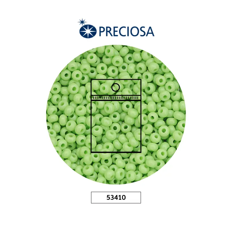 Mostacilla checa preciosa 2mm 53410 OP verde viche x 50g