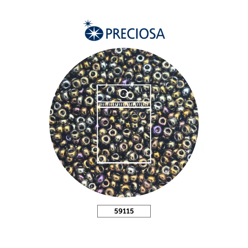 Mostacilla checa preciosa 10/0 2mm 59115 P cafe irizado x 50 gr