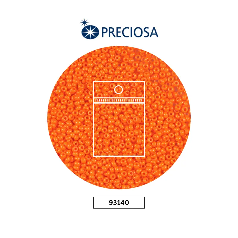 Mostacilla checa preciosa 10/0 2mm 93140 OP naranja x 50g