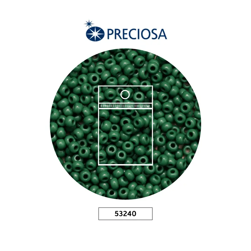 Mostacilla checa preciosa 8/0 3mm 53240 verde pino x50g