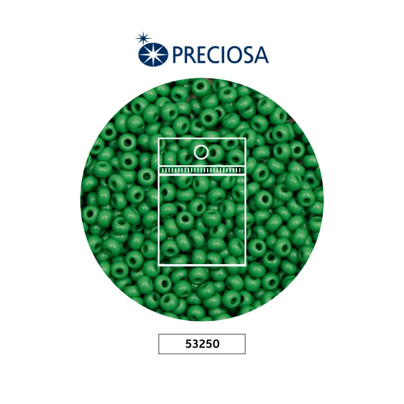 Mostacilla checa preciosa 8/0 3mm 53250 verde x50g