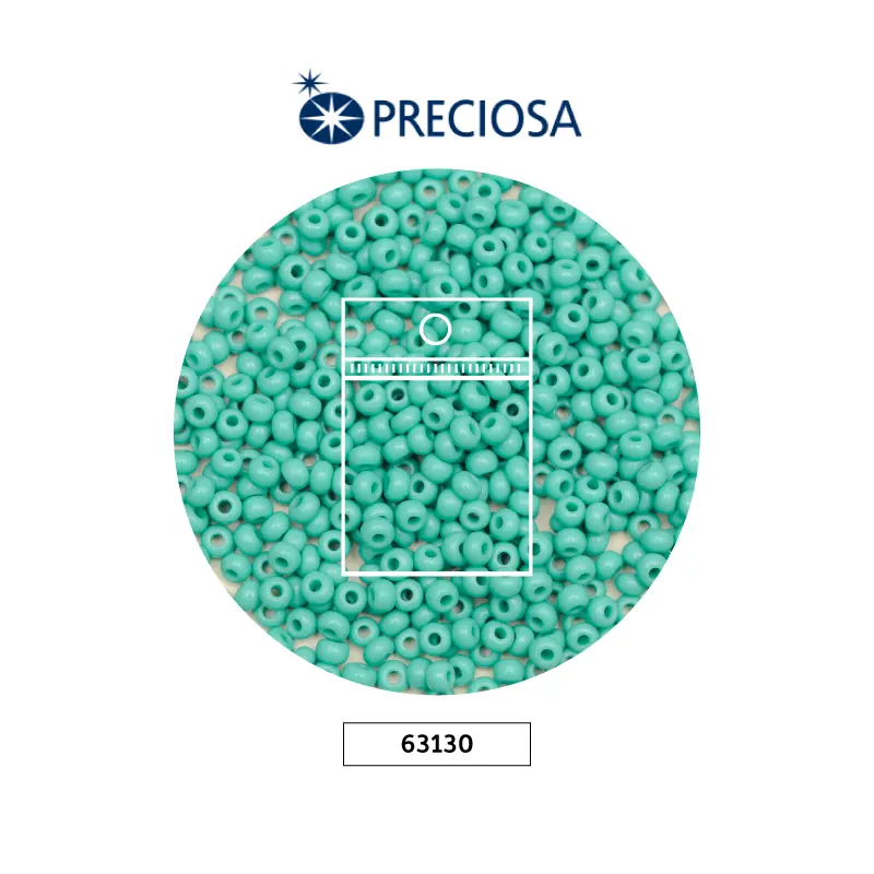 Mostacilla checa preciosa 8/0 3mm 63130 verde turqueza x50g