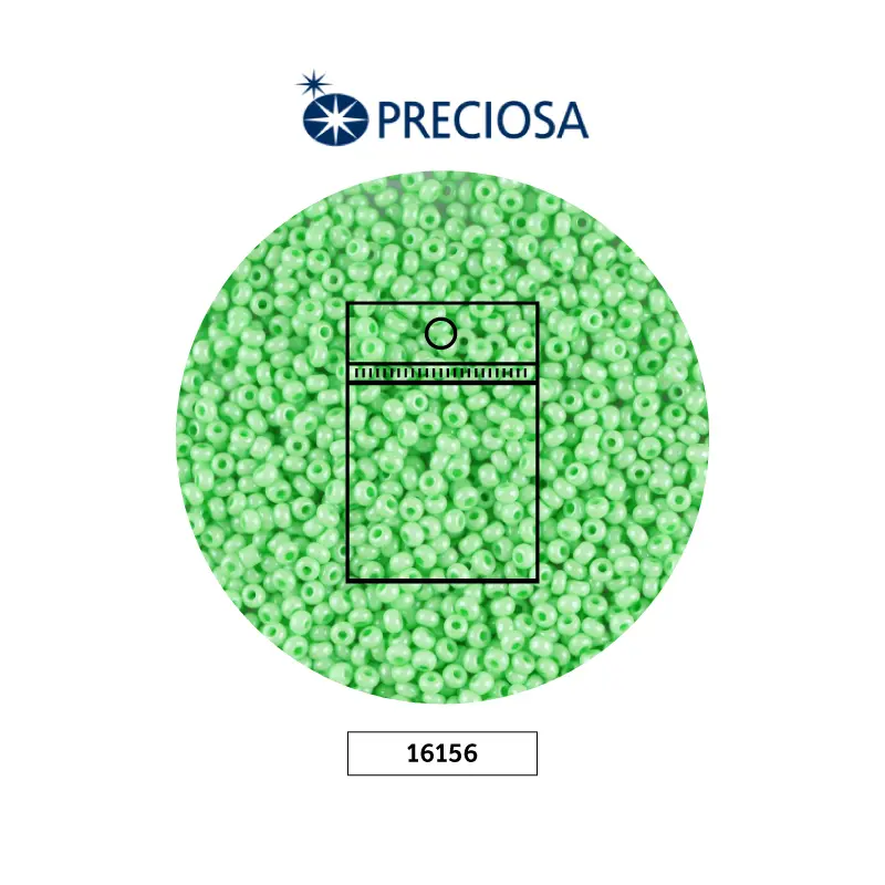 Mostacilla checa preciosa 2mm OP 16156 verde claro x 50 gr