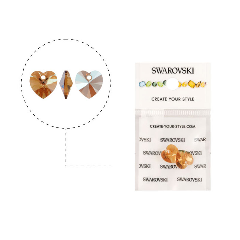 6228 swarovski corazon light colorado topaz shimmer 10.3x10mm x 2unds