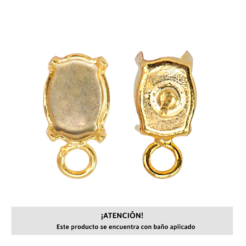 4128DE Topo con argolla setting 8.0x6.0mm/rodio x 2nds