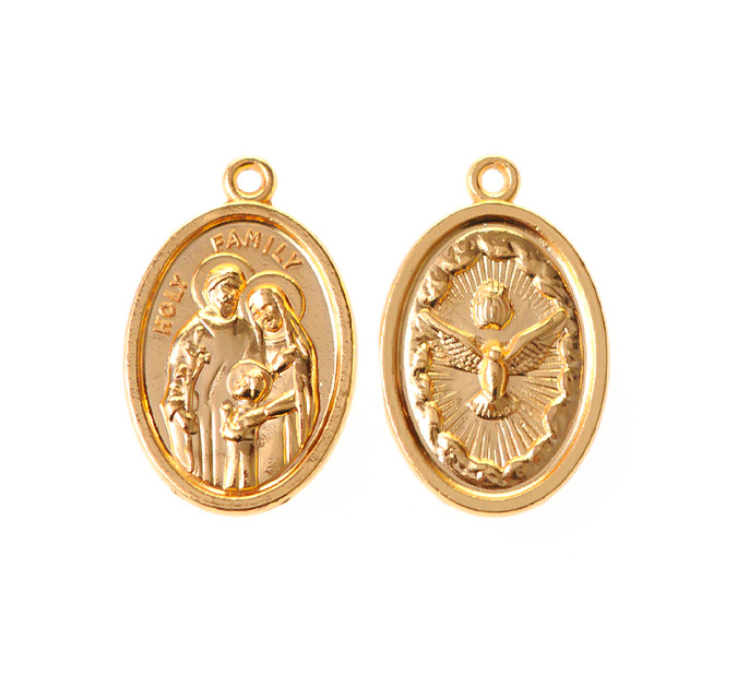 Medalla sagrada familia y espiritu santo 392-3 25x16mm/golfi x und