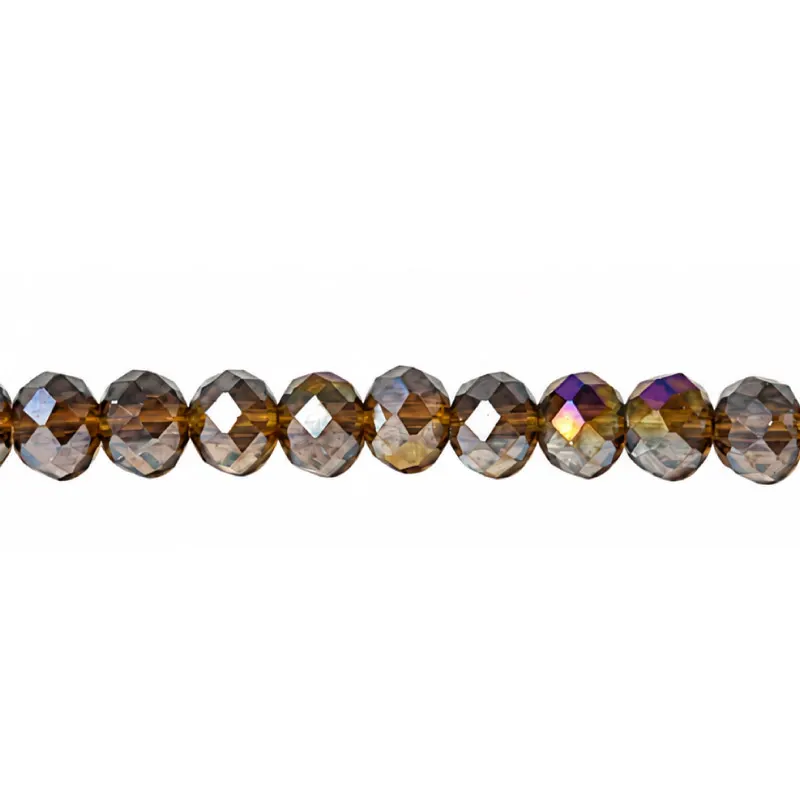 Murano rondela facetada 6mm smoked topaz 17 x 82unds