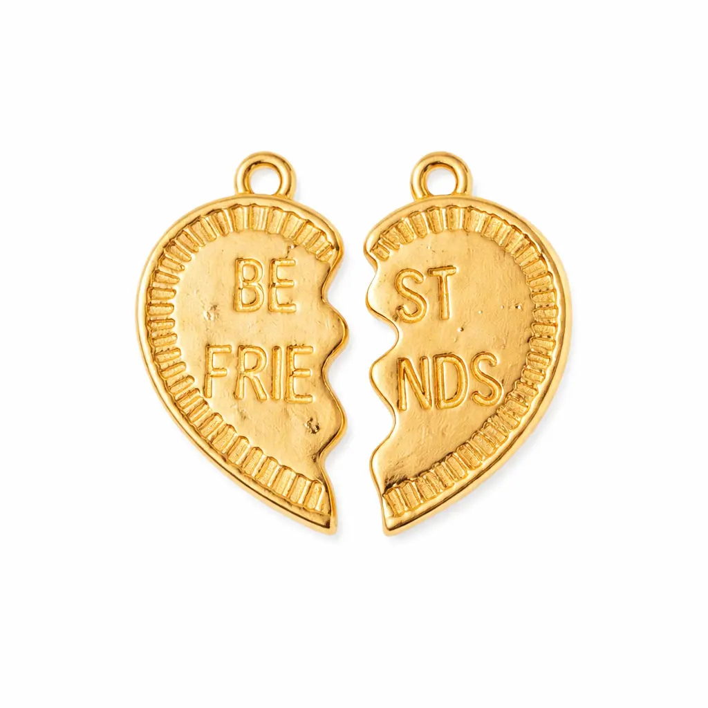 Dije corazon best friend W-3493/Golfi 24x13mm x set