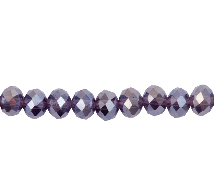Murano rondela facetada 3mm violet 20AB x aprox 110unds