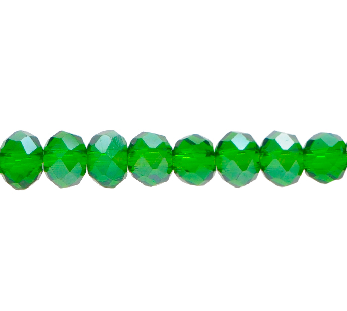 Murano rondela facetada 4mm emerald 20AB x 110unds