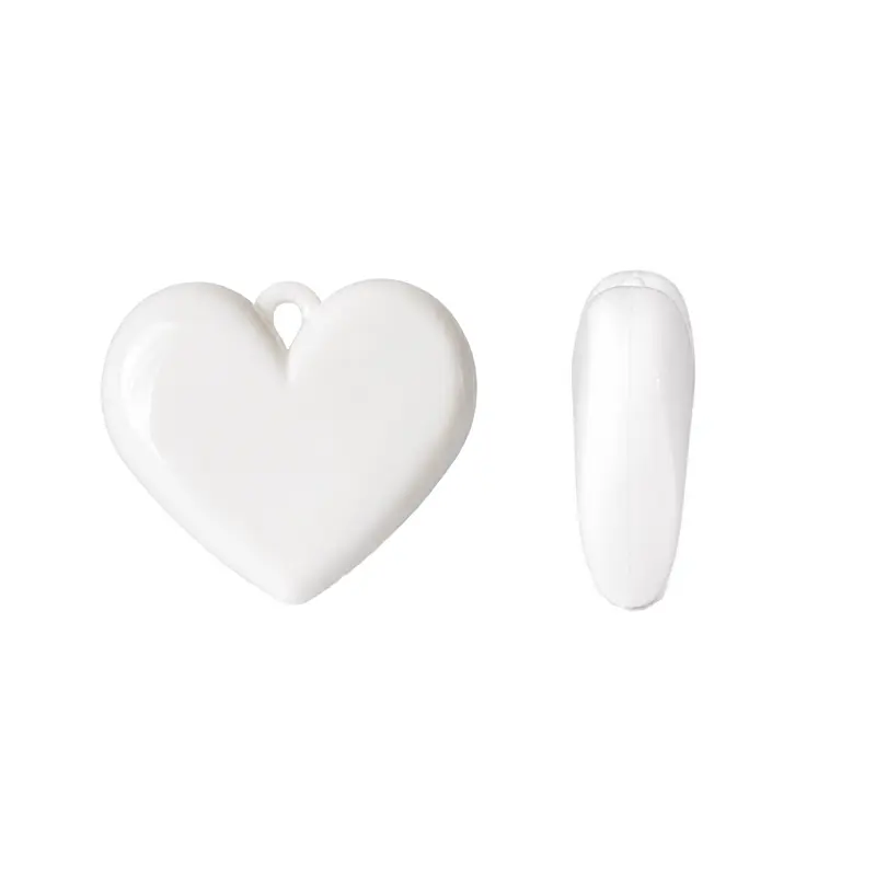 Dije corazón abaco chicle 3x3.5cm blanco x und