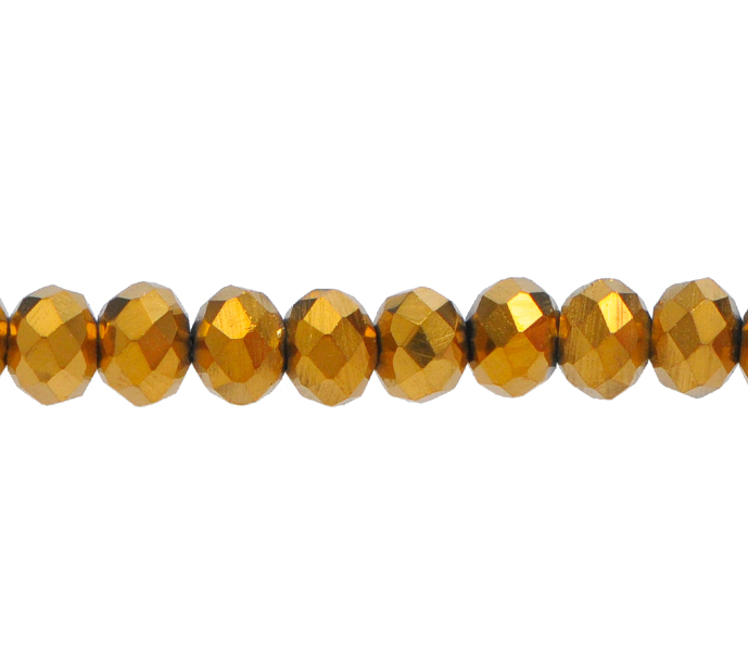 Murano rondela facetada 4mm dorado 130 x aprox110unds