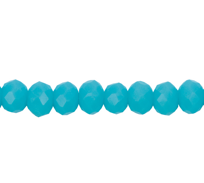 Murano rondela facetada 4mm azul turquesa 53 x aprox 145unds