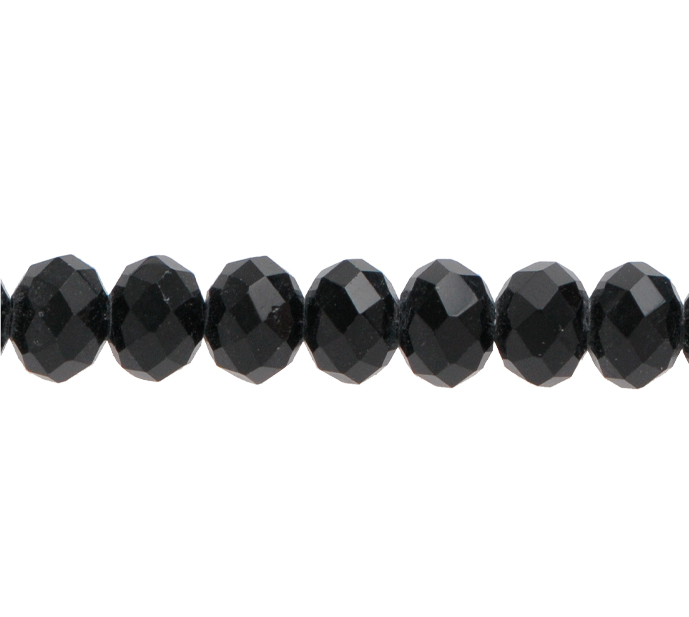 Murano rondela facetada 6mm jet 23 x 95unds