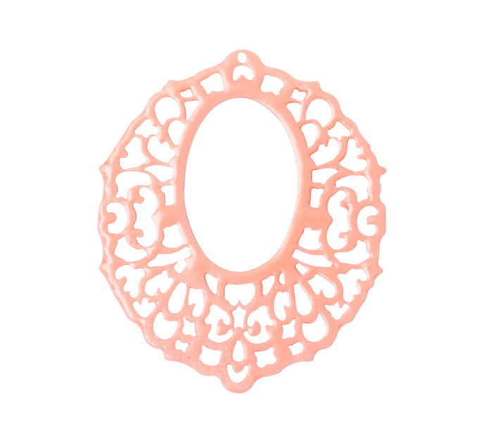 Dije polvo de coral 40x47mm 3 rosa x und