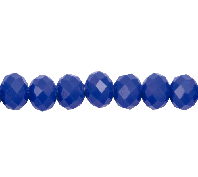 Murano rondela facetada 6mm azul solido 91 x aprox 80unds