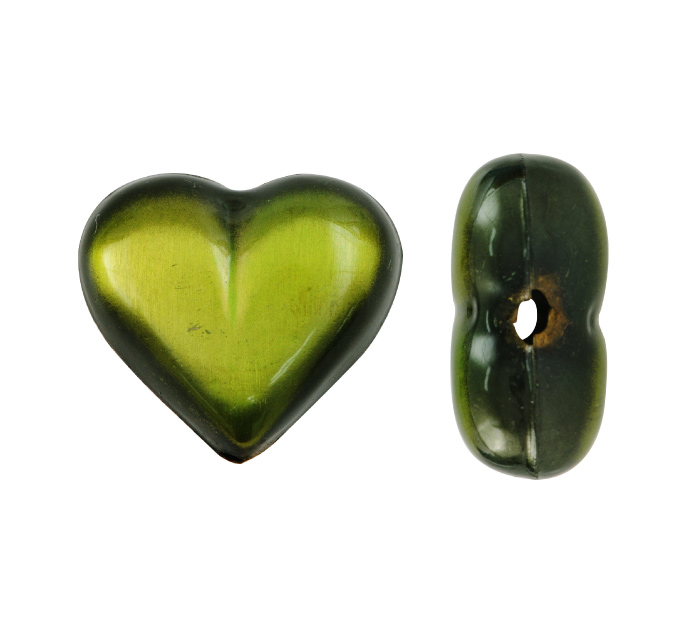 Herraje hindu K2268 corazon liso 26x25 mm verde x und