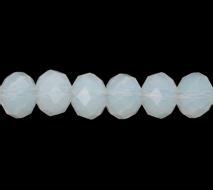 Murano rondela facetada 8mm white opal 113 x aprox 60unds