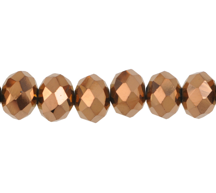 Murano rondela facetada 8mm bronze 129 x 62unds