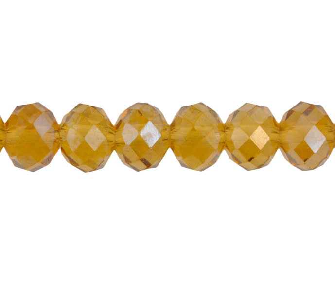 Murano rondela facetada 8mm light topaz 10AB x aprox 60unds