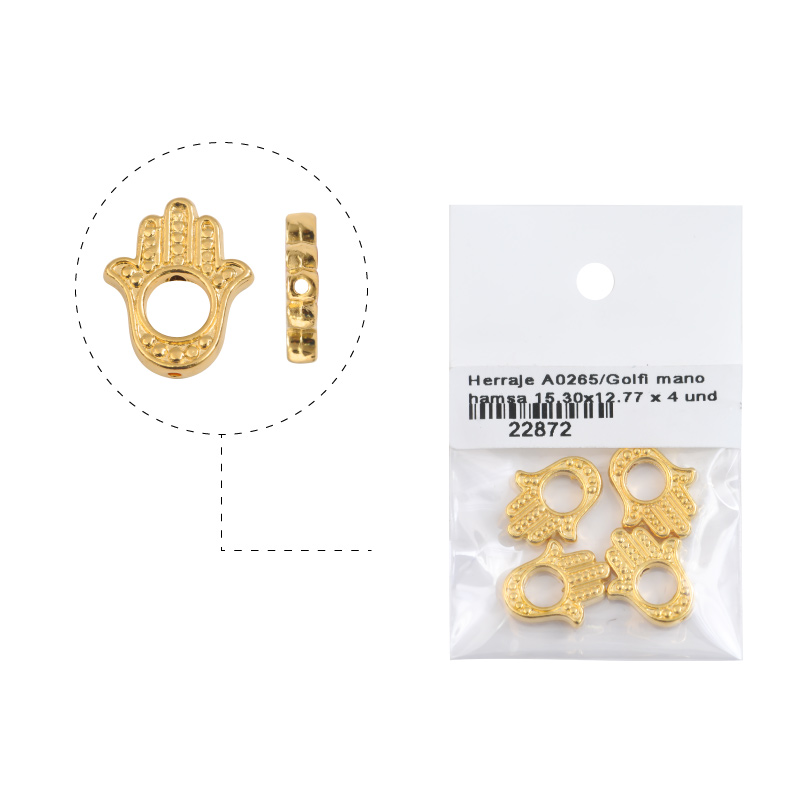 Herraje A0265/Golfi mano de fátima 15.30x12.77 x 4 unds