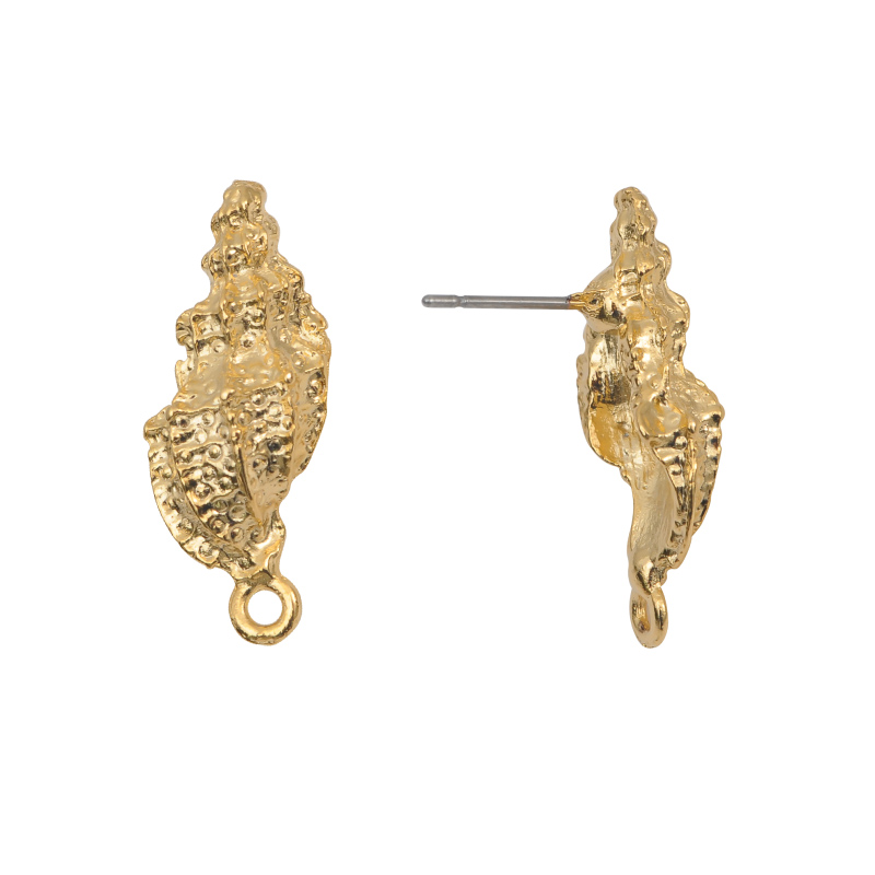 Topo caracol 23x10mm/rodio x par