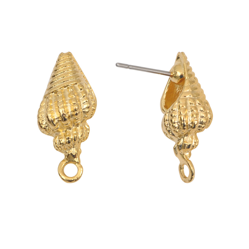 Topo caracol 20x8mm/rodio x par