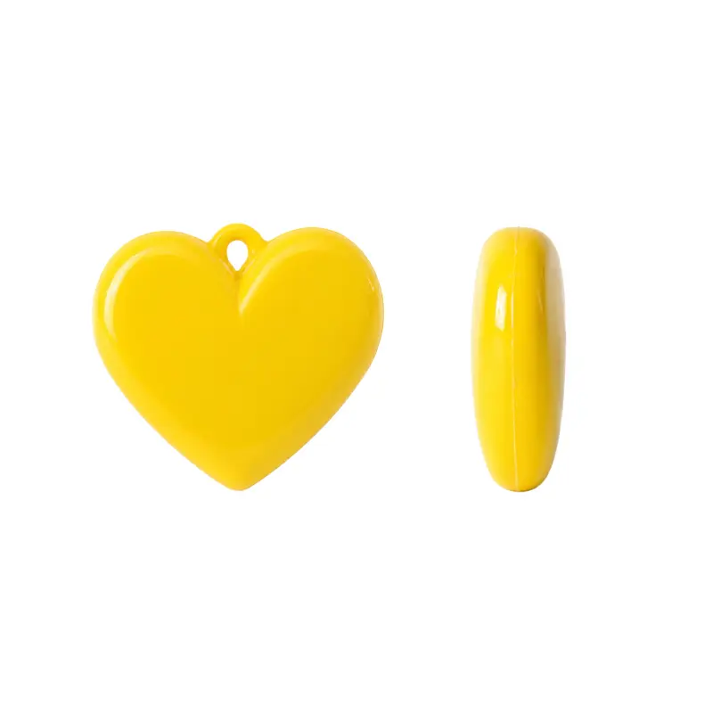 Dije corazón abaco chicle 3x3.5cm amarillo x und