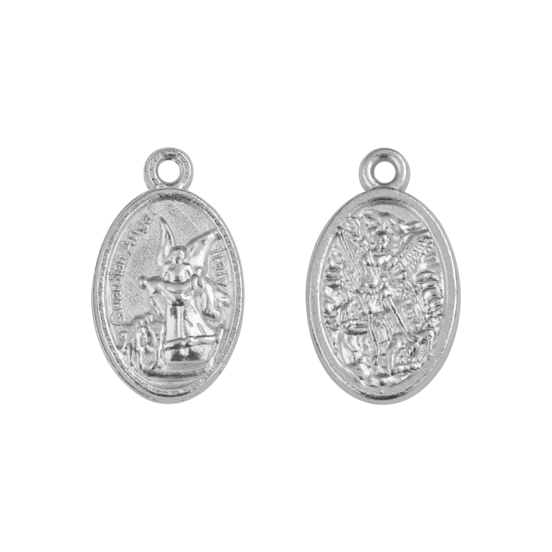 Medalla arcangel miguel y angela de la guarda 086 16x12mm/NQ x 10unds