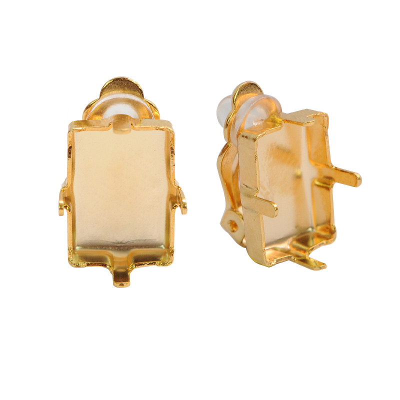 4527CH arete cuadrado clip omega 10x14mm/rodio x par