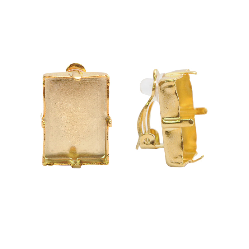 4527CH arete cuadrado clip omega 13x18mm/rodio x par