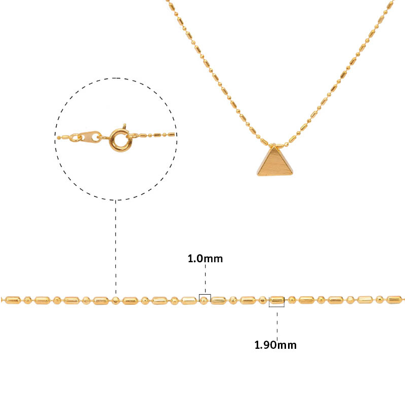 Cadena rodio dije triangulo 1.0x1.90mm/DC/42cm x und