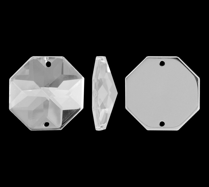 Piedra hilo B48 octagon plano 18mm crystal 2 x und