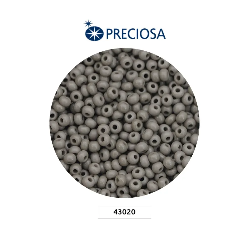 Mostacilla checa preciosa 10/0 2mm 43020 OP gris x 500g