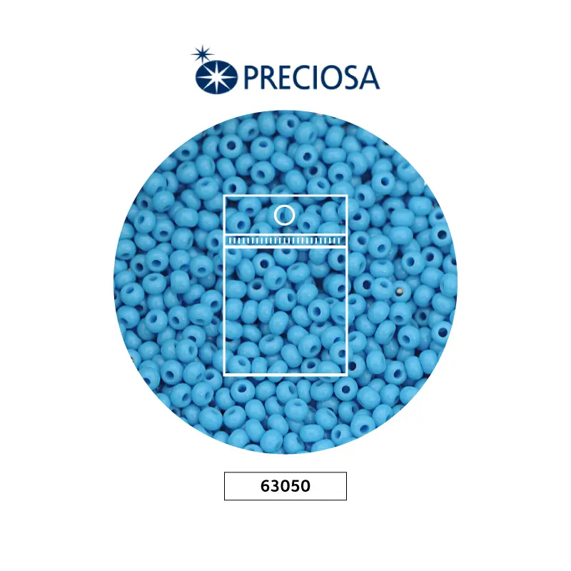 Mostacilla checa preciosa 2mm 63050 OP azul celeste x 50 gr